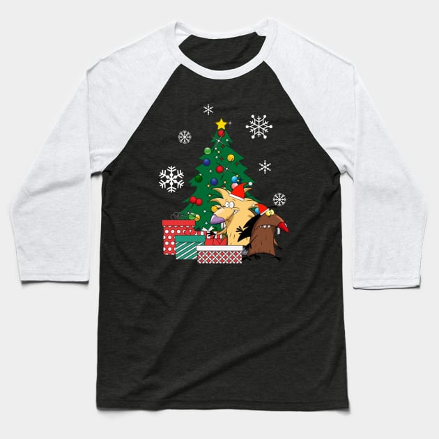 Angry Beavers Around The Christmas Tree Baseball T-Shirt by squids_art